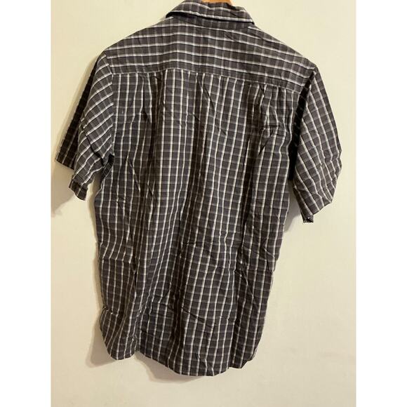 Wrangler Shirt Mens Small brown Plaid Short Sleeve Collared Button Up Vented - Picture 6 of 12